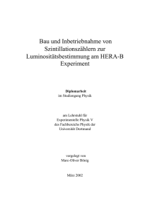 Bau und Inbetriebnahme von Szintillationszählern - Hera-B