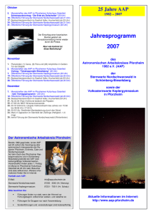 Jahresprogramm 2007 - Sternwarte Bieselsberg