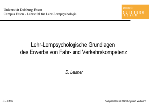 Vortrag von Prof. Dr. Detlev Leutner