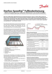 Danfoss SpeedUpTM Fußbodenheizung
