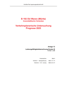B 192 OU Waren (Müritz) Verkehrsplanerische Untersuchung