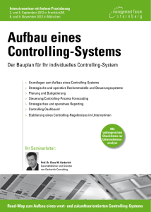 Aufbau eines Controlling-Systems - Management Forum Starnberg GmbH