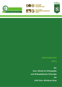 Jahresbericht 2012 - Universitätsklinik für Orthopädie und