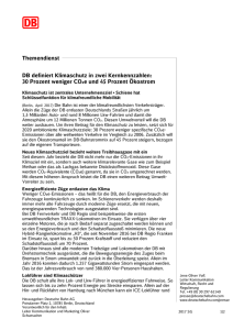 Themendienst Deutsche Bahn engagiert im Klimaschutz: Erhöhung