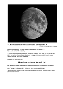 11. Newsletter vom 15. Januar 2011 - Volkssternwarte