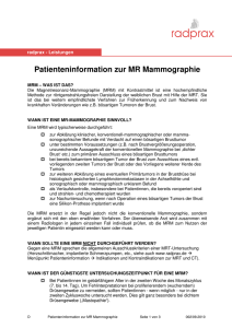 Patienteninformation zur MR Mammographie - radprax