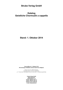 Strube Verlag GmbH Katalog Geistliche Chormusik a cappella