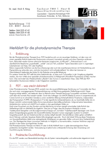 Merkblatt für die photodynamische Therapie