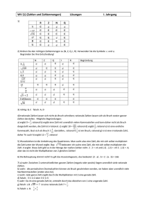 WV (1) (Zahlen und Zahlenmengen) Lösungen I. Jahrgang 1 25 + 8
