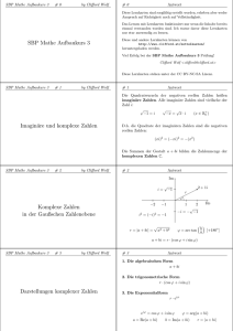 SBP Mathe Aufbaukurs 3 Imaginäre und komplexe Zahlen