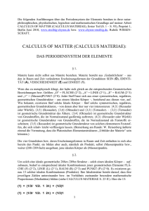 calculus of matter (calculus materiae) - streibig