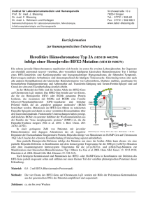 Juvenile Hämochromatose Typ 2A (Hemojuvelin/HFE2-Gen)