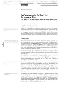 Das Wahlsystem im Wahlrecht der Bundestagswahlen 2002