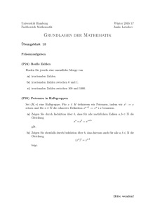 Blatt 13 - Fachbereich Mathematik