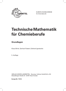 Technische Mathematik für Chemieberufe - Europa