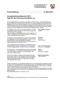 Grundstücksmarktbericht 2012 liegt für den Hochsauerlandkreis vor