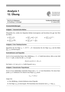 Analysis 1 12. Übung - TU Darmstadt/Mathematik