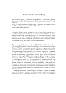 Mesoskopische Supraleitung - Condensed Matter Theory and