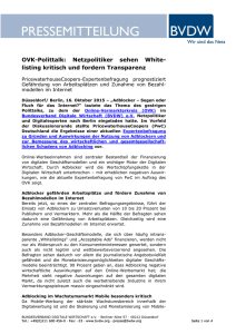 OVK-Polittalk: Netzpolitiker sehen White- listing kritisch und