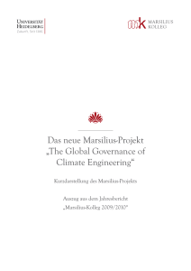 The Global Governance of Climate Engineering - Marsilius