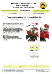 Produktdatenblatt Flamingo Kunstblume mit 13 roten Blüten, 80cm
