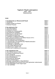 Tagebuch: Physik Leistungskurs 2005 – 2007