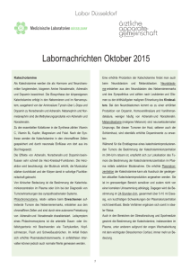 Labor-Newsletter Oktober 2015 - Medizinische Laboratorien