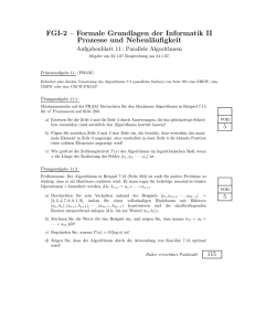 FGI-2 – Formale Grundlagen der Informatik II Prozesse und