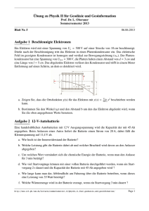 Übung zu Physik II für Geodäsie und Geoinformation - E15