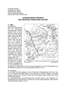 Landeskundlicher Überblick über Sauerland, Westerwald und Eifel