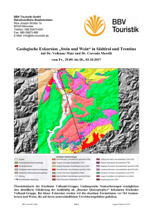 Geologische Exkursion „Stein und Wein“ in Südtirol und Trentino