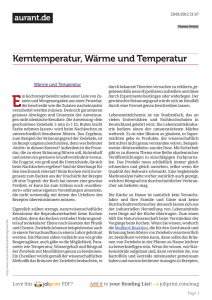 Kerntemperatur, Wärme und Temperatur