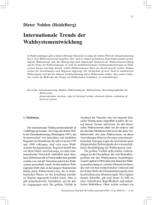 Internationale Trends der Wahlsystementwicklung