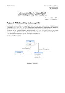 Lösungsvorschlag für Übungsblatt 6 Software Engineering 1 (WS
