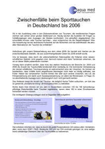 Zwischenfälle beim Sporttauchen in Deutschland bis 2006