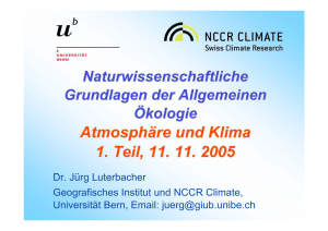 Atmosphäre und Klima 1. Teil, 11. 11. 2005