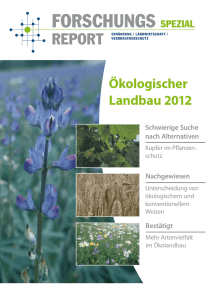 Ökologischer Landbau 2012 - Landwirtschaft für die Artenvielfalt