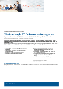 Werkstudent/in PT Performance Management - Bosch