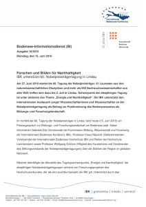 Bodensee-Informationsdienst (BI) Forschen und Bilden für