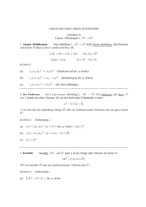 Analysis und Lineare Algebra für Informatiker Merkblatt 4a Lineare