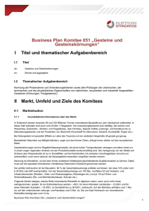 Business Plan Komitee 051 „Gesteine und