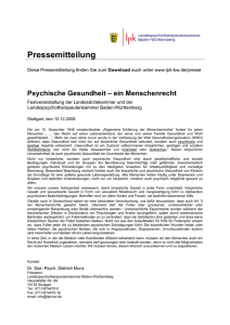 Pressemitteilung - Landespsychotherapeutenkammer Baden