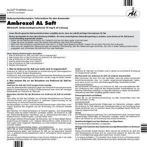 Ambroxol AL Saft - Fliegende Pillen