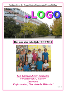 2013 |Heft 01 | Sonderausgabe - Evangelische Grundschule Dessau