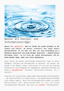 Wasser als Energie- und Informationsträger - K