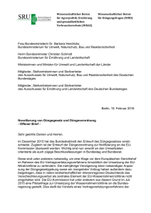 Novellierung von Düngegesetz und Düngeverordnung -Offener Brief-
