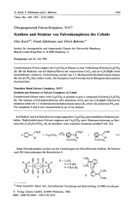 Übergangsmetall‐Fulven‐Komplexe, XVI. Synthese und Struktur