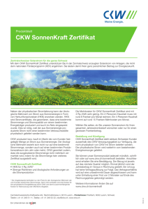 CKW SonnenKraft Zertifikat