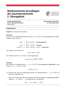 Mathematische Grundlagen der Quantenmechanik 2. Übungsblatt