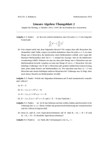 Lineare Algebra: Übungsblatt 2
